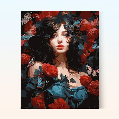 Enchanted Rose - Butterfly Muse - Painting by Numbers