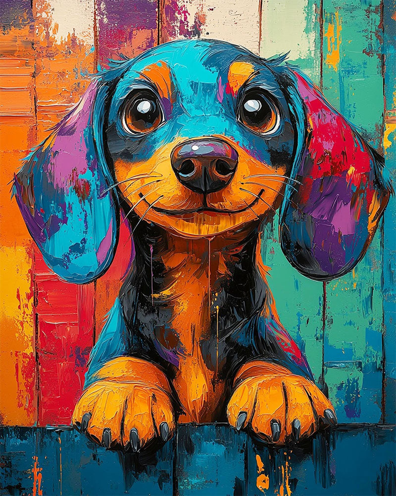 Colorful mutt - paint by numbers
