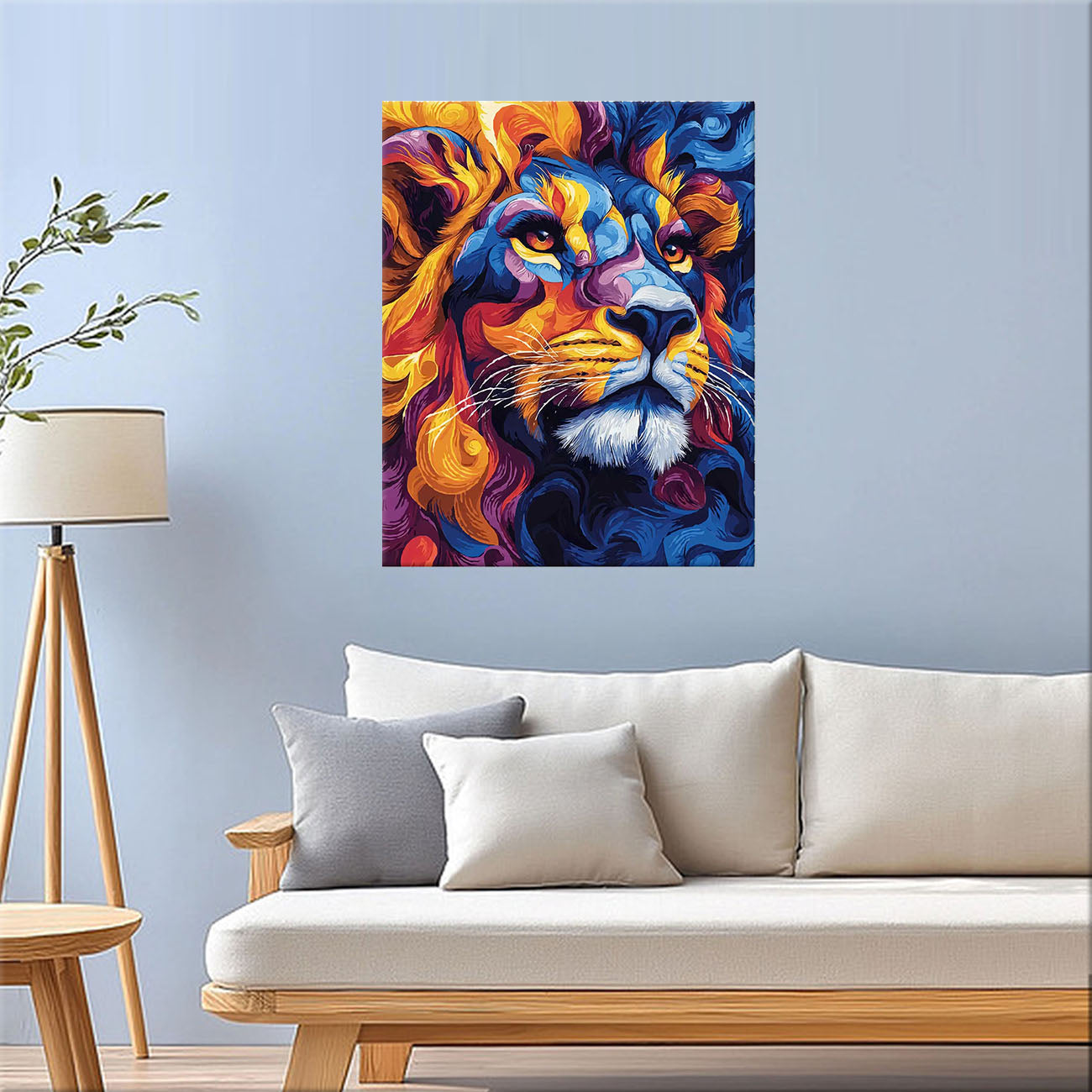 Colorful lion portrait - paint by numbers