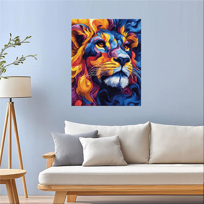 Colorful lion portrait - paint by numbers