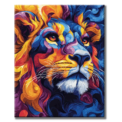 Colorful lion portrait - paint by numbers
