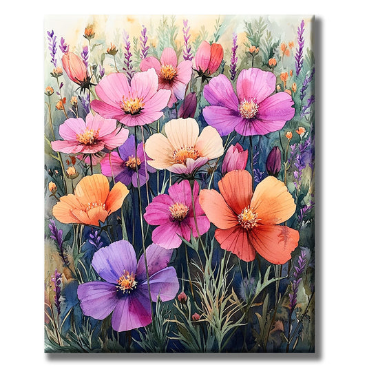 Summer meadow of colorful joy - paint by numbers