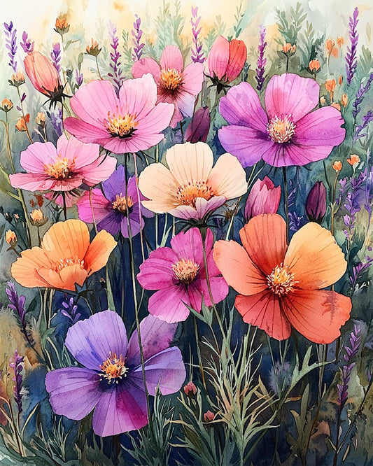 Summer meadow of colorful joy - paint by numbers