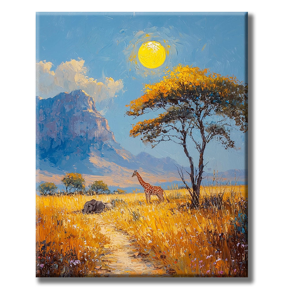 Peaceful wilderness under the evening sun1- Paint by numbers
