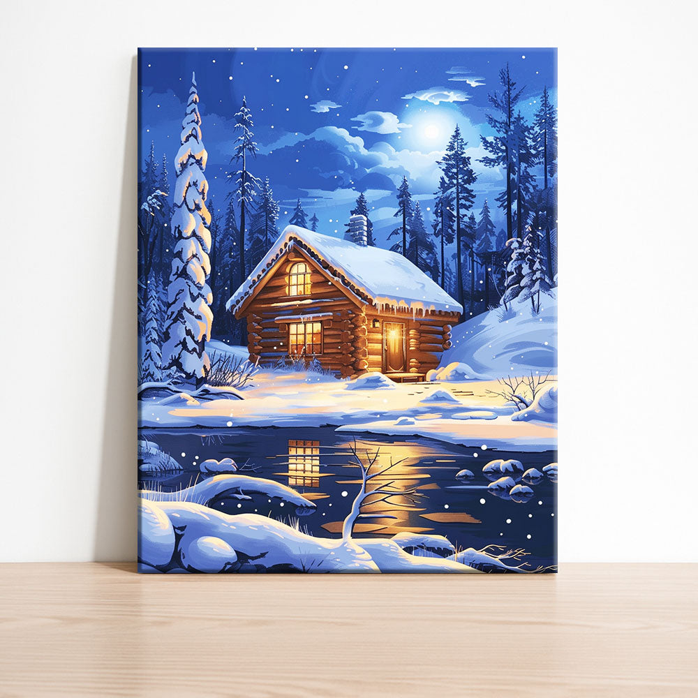 Frostlight Cabin - Paint by Numbers Kit