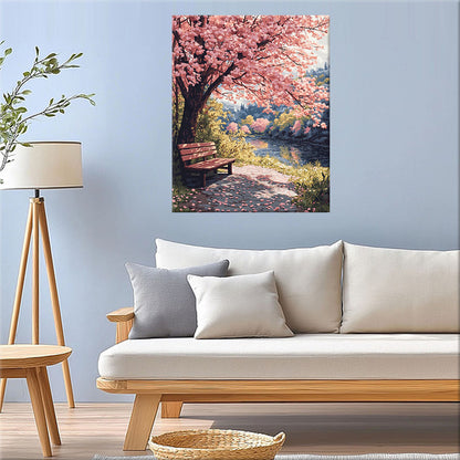 Dreamlike mountain world in the light - paint by numbers