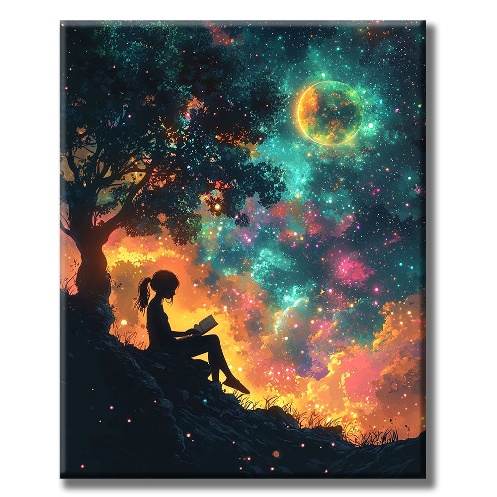 Dreamlike mountain world in the light - paint by numbers