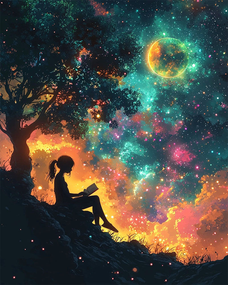 Dreamlike mountain world in the light - paint by numbers