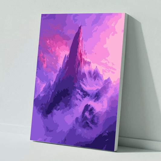 Mysterious Peaks in Violet - Paint by Numbers