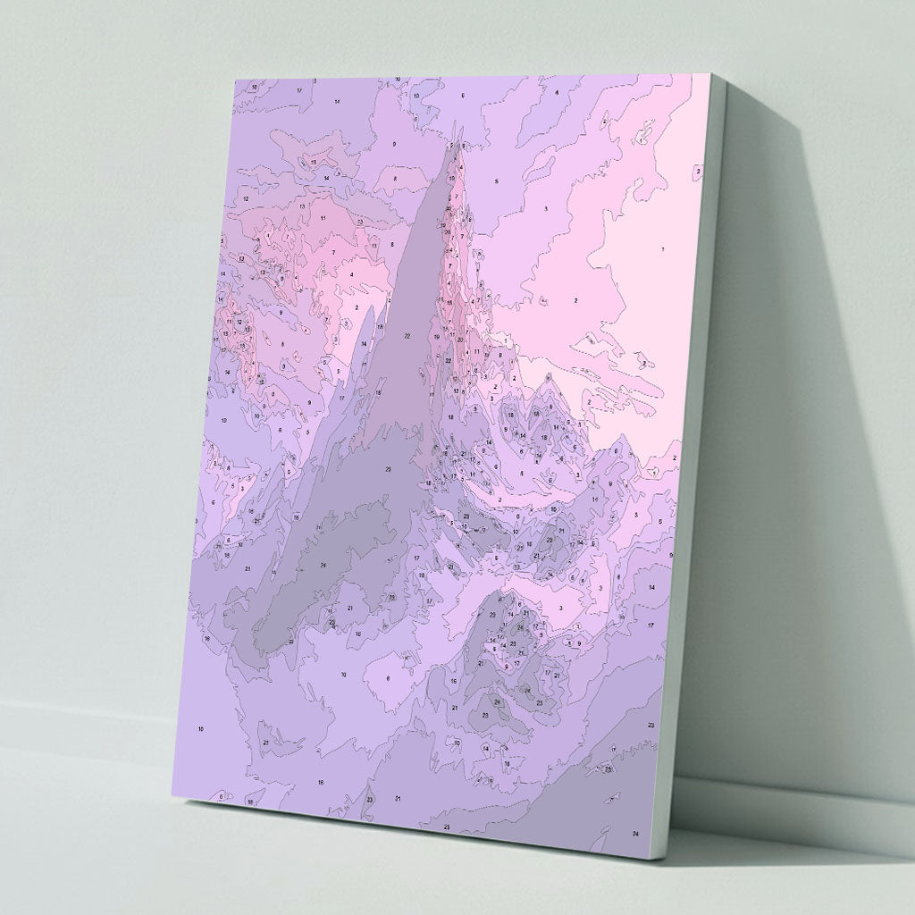 Mysterious Peaks in Violet - Paint by Numbers