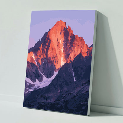 Glowing Peaks at Dusk - Paint by Numbers