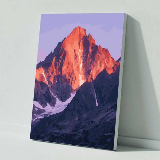 Glowing Peaks at Dusk - Paint by Numbers