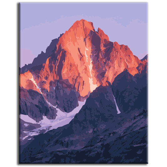 Glowing Peaks at Dusk - Paint by Numbers