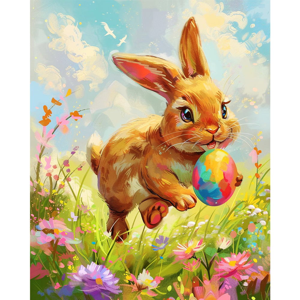 Happy Bunny Easter Painting Kit – Fun & Easy Paint by Numbers