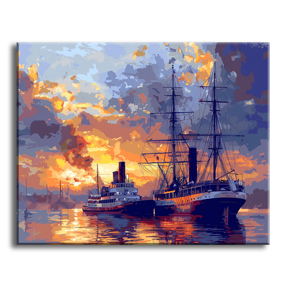 Harbor Sunset - Paint by Numbers Kit