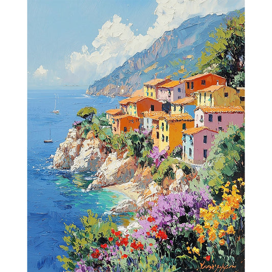 Houses of Coastal Romanticism - Paint by Numbers