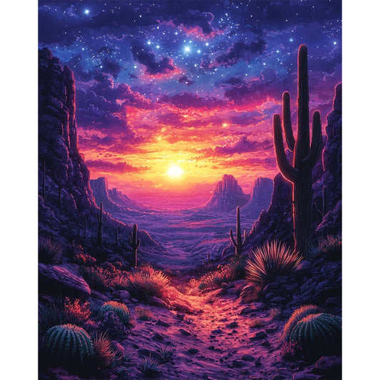 Cactus Sun - Paint by Numbers