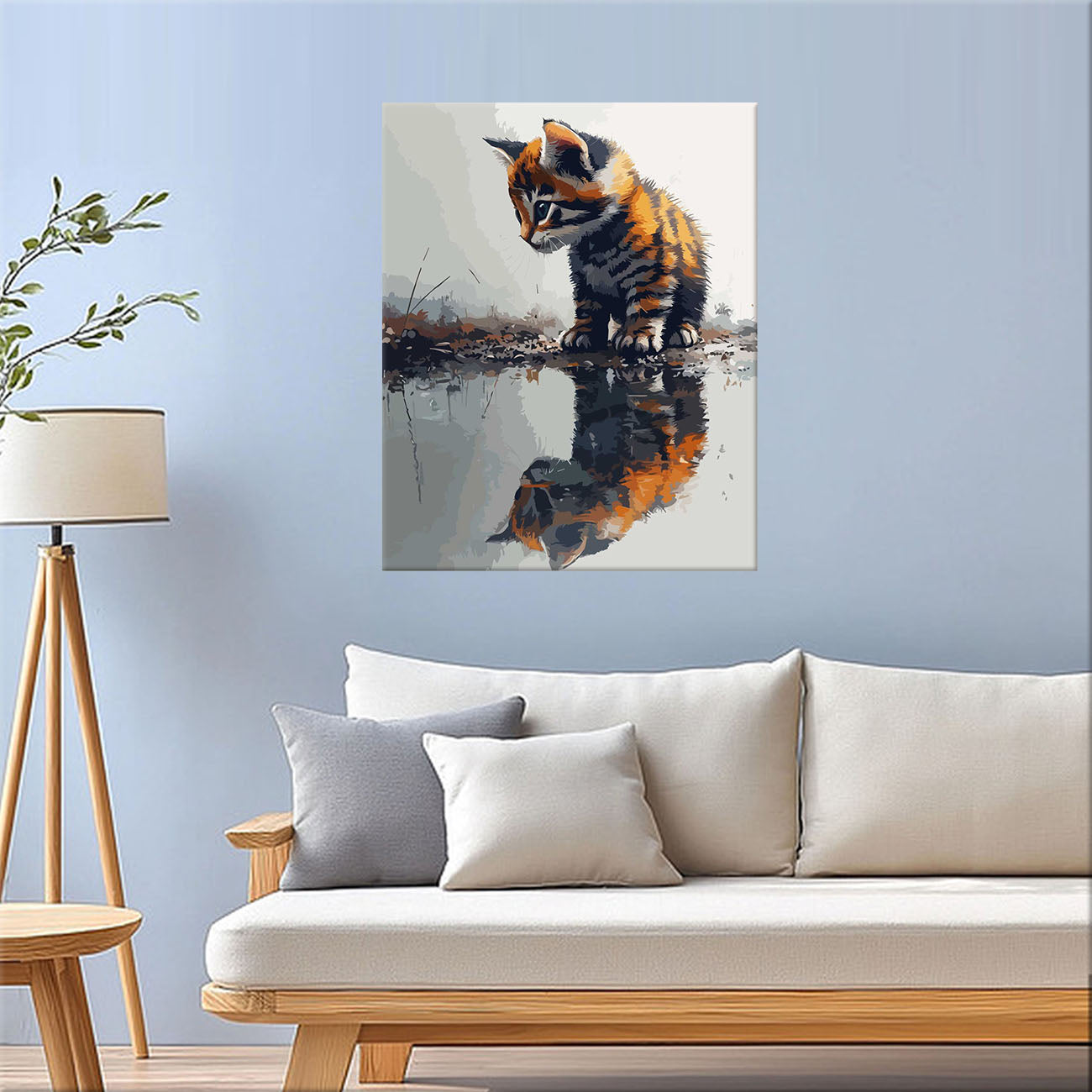 Little Cat and His Reflection - Paint by Numbers