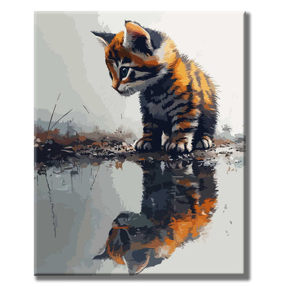 Little Cat and His Reflection - Paint by Numbers
