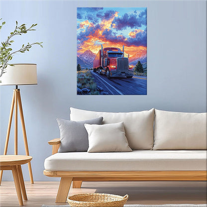 Glowing Trucker Ride - Paint by Numbers