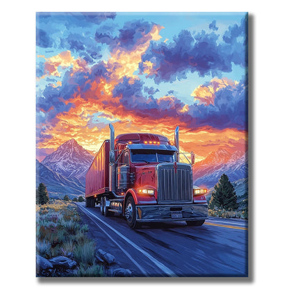 Glowing Trucker Ride - Paint by Numbers