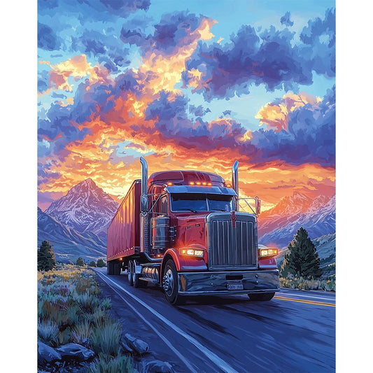 Glowing Trucker Ride - Paint by Numbers