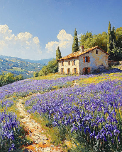 Dreamlike mountain world in the light - paint by numbers