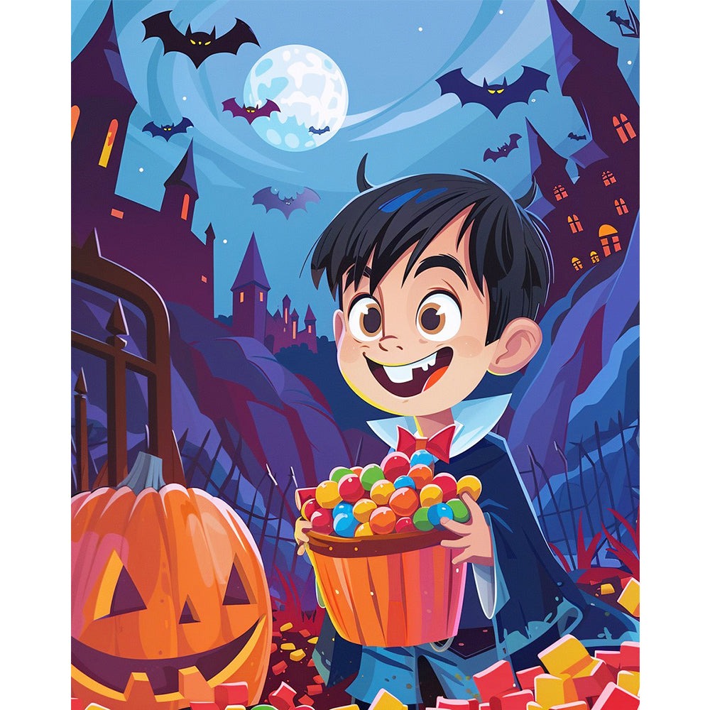 Little Vampire's Candy Night – Paint by Numbers Kit
