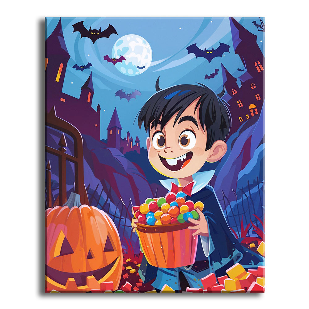 Little Vampire's Candy Night – Paint by Numbers Kit