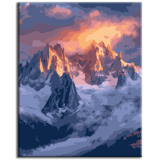 Magical evening light over the Alps - Paint by numbers
