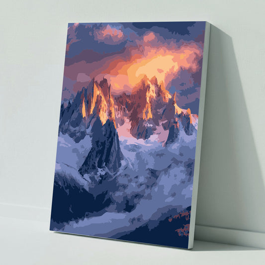 Magical evening light over the Alps - Paint by numbers