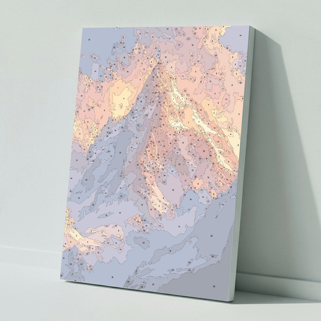 Majestic mountain in the evening glow - Paint by numbers
