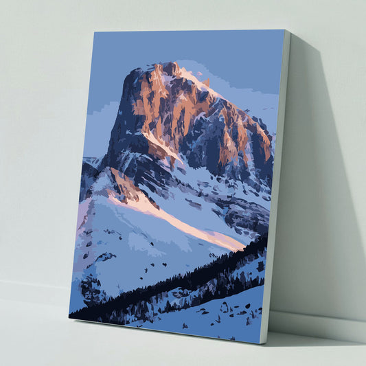 Majestic Mountain in Morning Light - Paint by Numbers