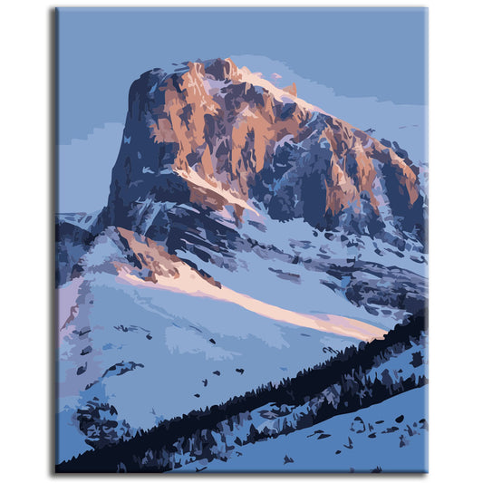 Majestic Mountain in Morning Light - Paint by Numbers