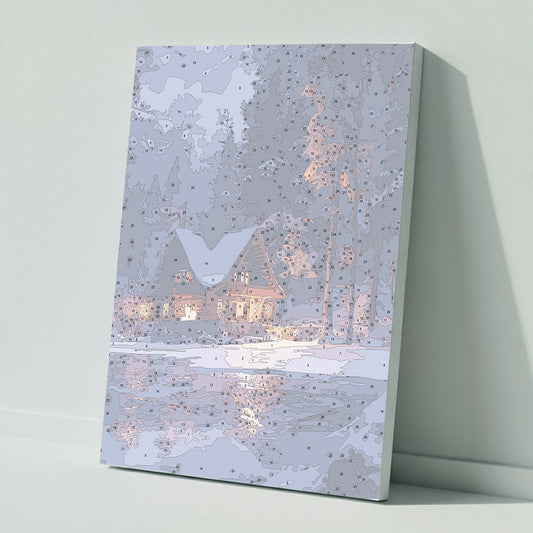 Paint by Numbers: Magical Winter Night on the Ice River