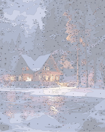 Paint by Numbers: Magical Winter Night on the Ice River