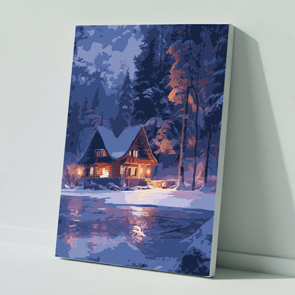 Paint by Numbers: Magical Winter Night on the Ice River