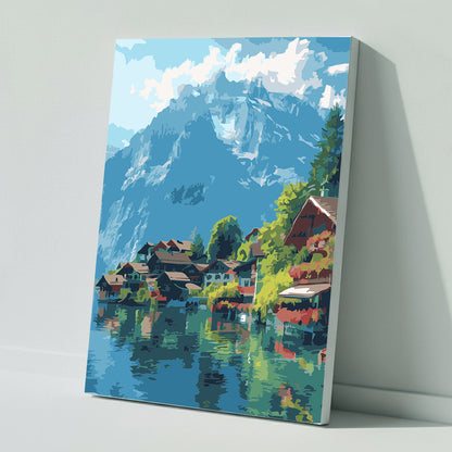 Paint by numbers: Majestic Alpine peaks by the lake