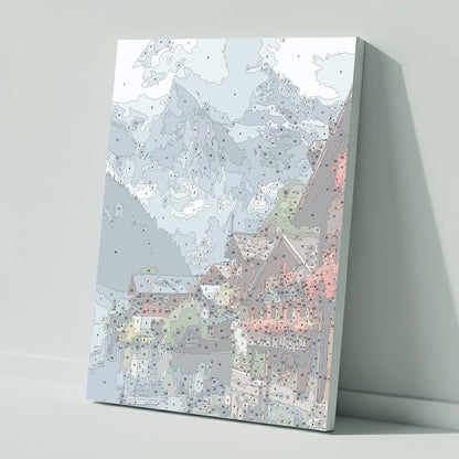 Paint by numbers: Mystical mountain world by the lake