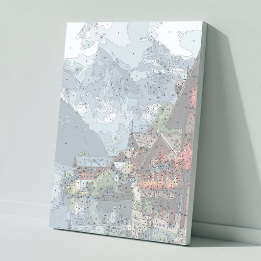 Paint by numbers: Mystical mountain world by the lake