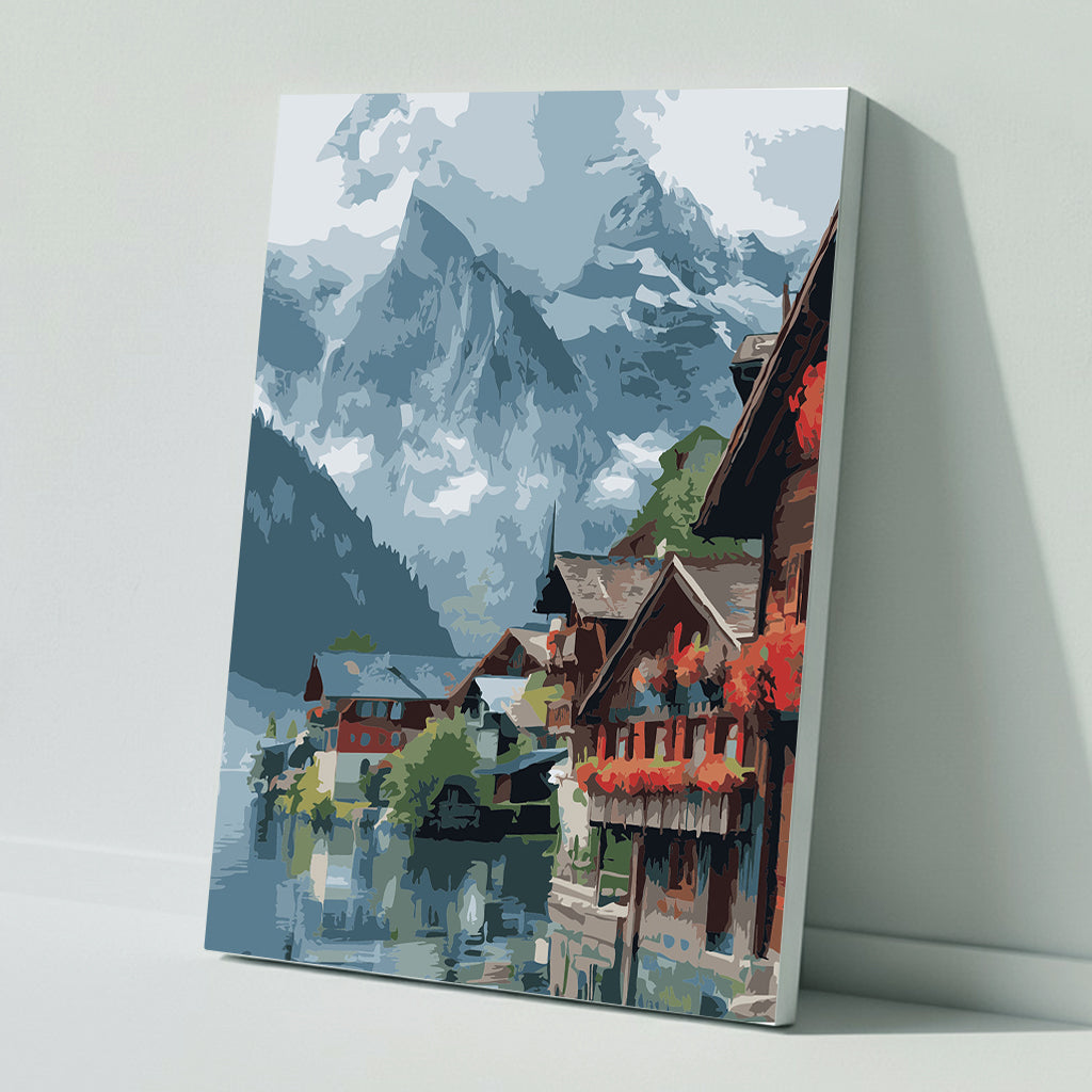 Paint by numbers: Mystical mountain world by the lake