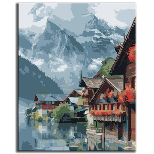 Paint by numbers: Mystical mountain world by the lake