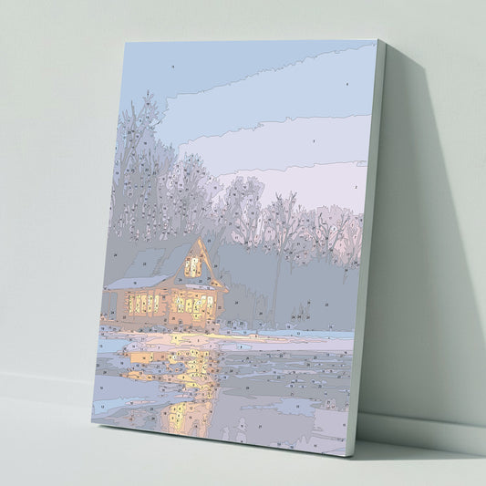 Paint by Numbers Silent Twilight at the Winter Lake