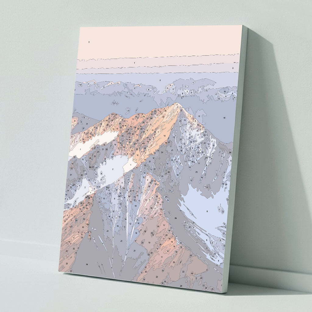 Picturesque mountain range in sunlight - Paint by numbers