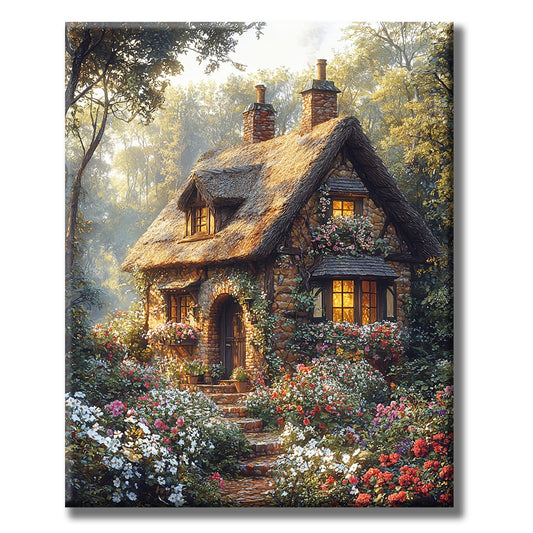 Fairytale House in the Forest - Ornaments - Paint by Numbers