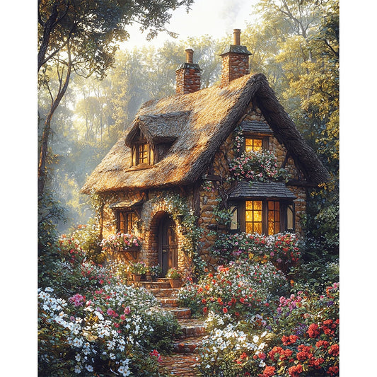 Fairytale House in the Forest - Ornaments - Paint by Numbers