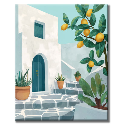 Mediterranean Lemon House - Paint by Numbers