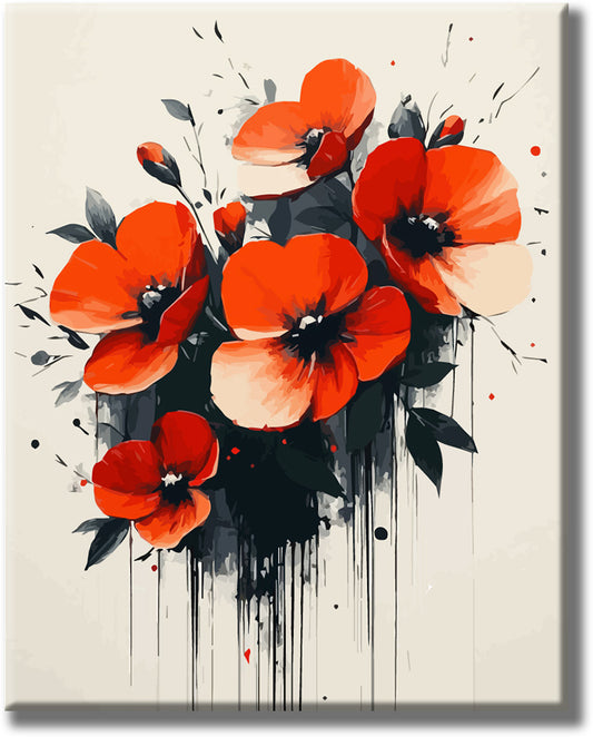 Poppy Blossom Splendor - Paint by Numbers