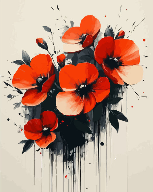 Poppy Blossom Splendor - Paint by Numbers