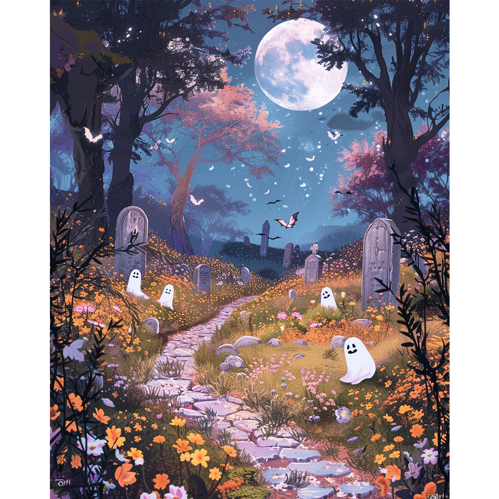 Moonlit Ghost Garden – Paint by Numbers Kit